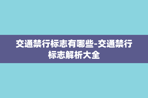 交通禁行标志有哪些-交通禁行标志解析大全