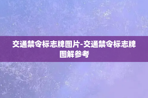 交通禁令标志牌图片-交通禁令标志牌图解参考