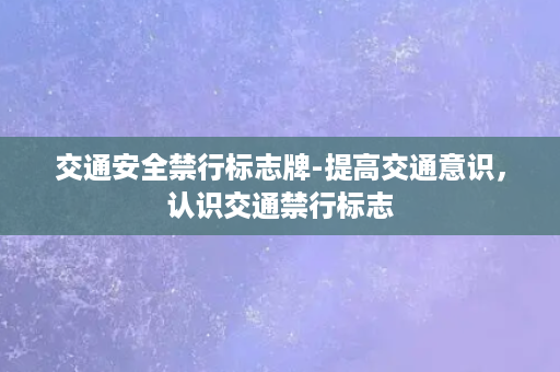 交通安全禁行标志牌-提高交通意识，认识交通禁行标志