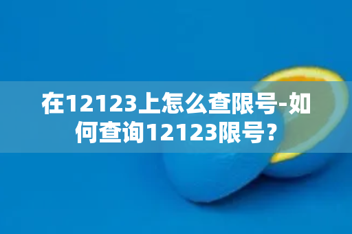 在12123上怎么查限号-如何查询12123限号？