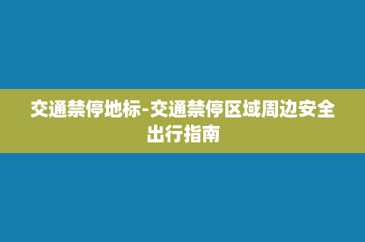 交通禁停地标-交通禁停区域周边安全出行指南