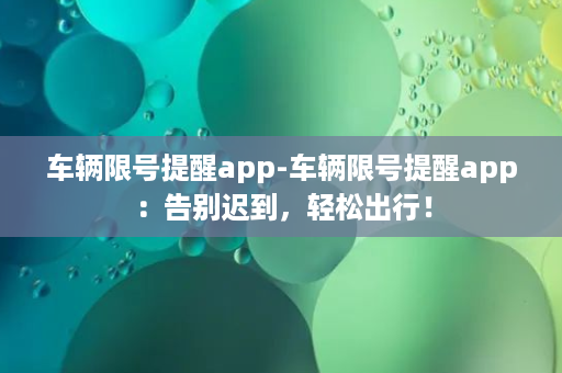 车辆限号提醒app-车辆限号提醒app：告别迟到，轻松出行！