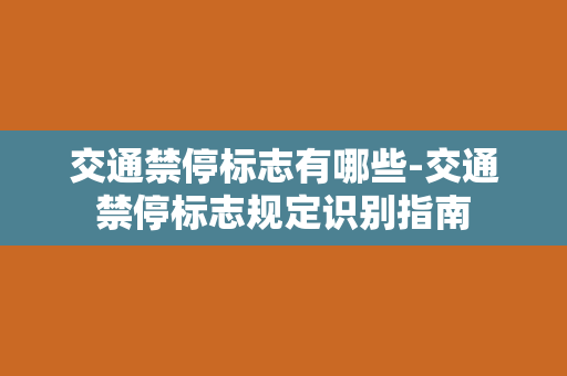 交通禁停标志有哪些-交通禁停标志规定识别指南