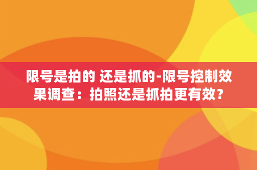 限号是拍的 还是抓的-限号控制效果调查：拍照还是抓拍更有效？