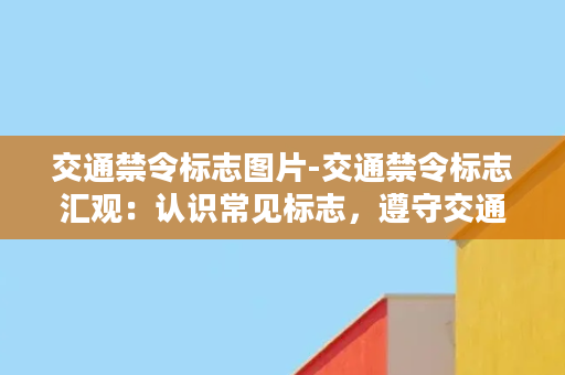 交通禁令标志图片-交通禁令标志汇观：认识常见标志，遵守交通规则！