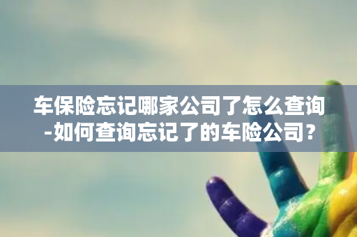 车保险忘记哪家公司了怎么查询-如何查询忘记了的车险公司？