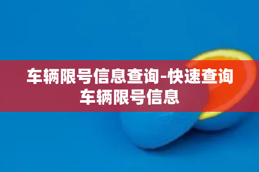 车辆限号信息查询-快速查询车辆限号信息