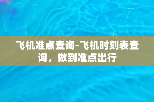 飞机准点查询-飞机时刻表查询，做到准点出行